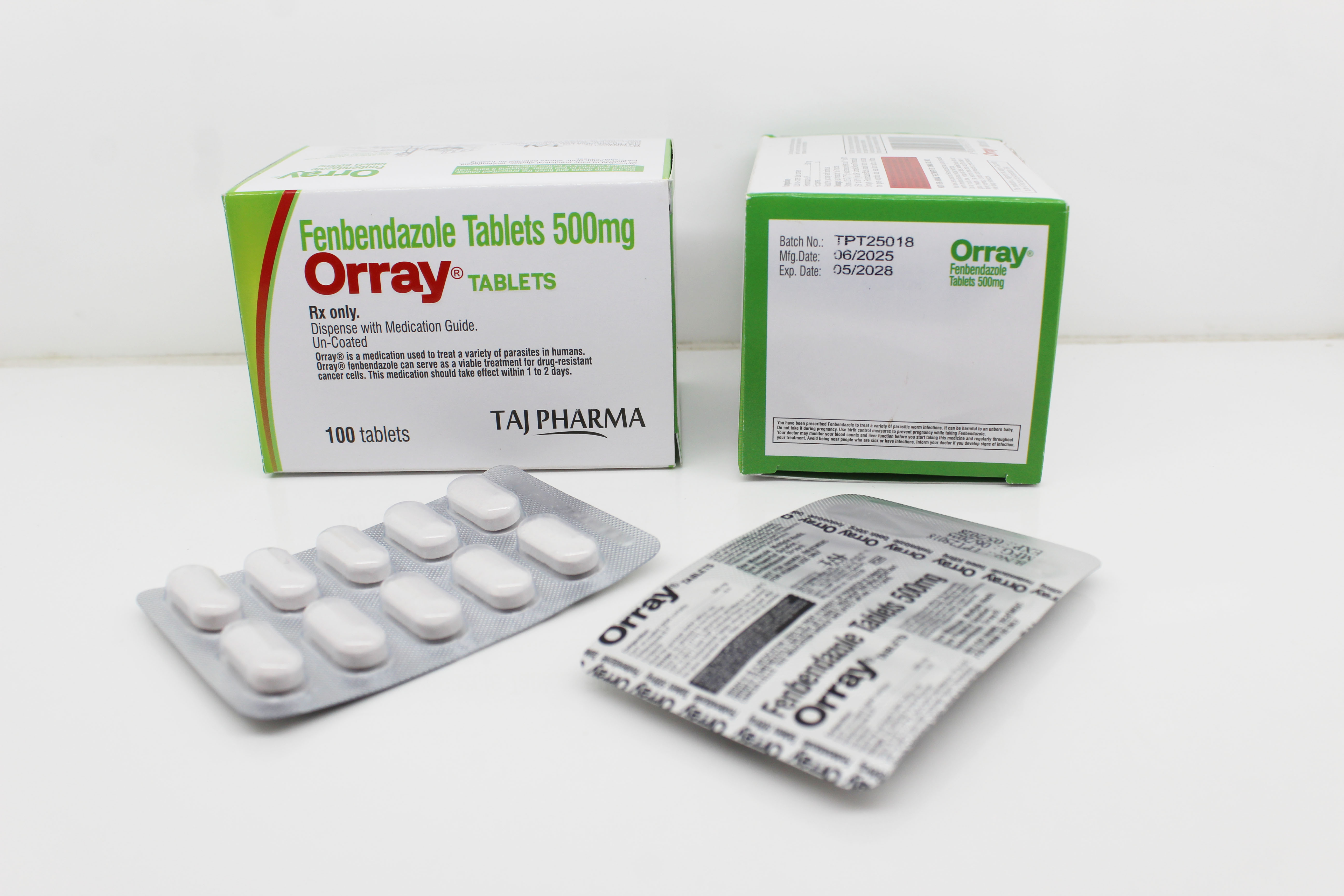 Fenbendazole Tablets 500mg - Fenbendazole 500mg Tablets Supplier India manufactured by Taj Pharma India for global export